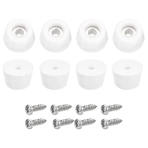 uxcell 8Pcs Rubber Bumper Feet, 0.35" H x0.55 W Round Pads with Stainless Steel Washer and Screws for Furniture, Appliances, Electronics - size: 0.35" H x0.55" W