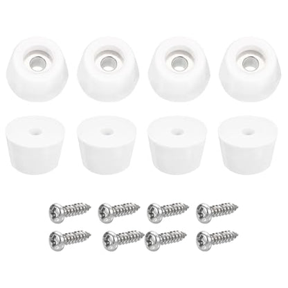 uxcell 8Pcs Rubber Bumper Feet, 0.35" H x0.55 W Round Pads with Stainless Steel Washer and Screws for Furniture, Appliances, Electronics - size: 0.35" H x0.55" W