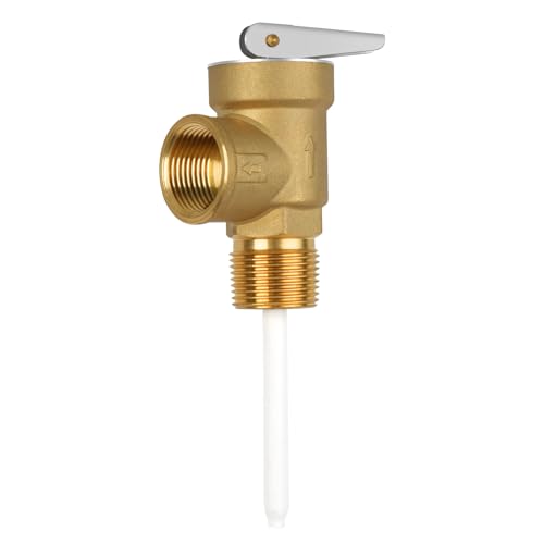 210°F 150 Psi Temperature and Pressure Relief Valve Automatic with Extension Probe and Lever, 3/4"NPT Pressure Relief Valve, All Brass Body, CSA LISTED