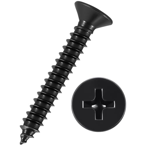 50pcs Phillips Wood Screws #8x1-1/4 304 Stainless Steel Black - color: Black, size: #8x1-1/4"