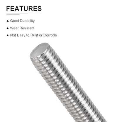 DTGN M10x1.5x100mm(DxPxL) Fully Threaded Rod - 5Pack - Good for Machinery - 304 Stainless Steel Right Hand Thread Rods Bar Studs - Silver - size: M10x1.5x100mm