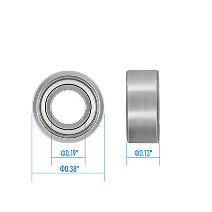 R166ZZ 10 PCS Miniature Deep Groove Ball Bearing ID 3/16"×OD 3/8"×Width 1/8" Double Metal Shielded Ball Bearing Chrome Steel P0 Z2 Bearing for Industrial Machine,Power Tools - size: R166ZZ Size 4.8×9.5×3.2mm