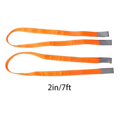 findmall 2 Pack Orange Lift Sling Straps 2" x 7 FT