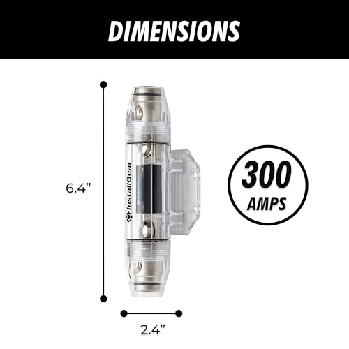 InstallGear 0/2/4 Gauge AWG in-Line ANL Fuse Holder with 300 Amp Fuse - size: 300A