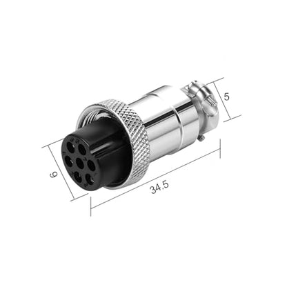 16.4Ft GX12 7Pin Female to Female Aviation Connector Cable,Metal Circular Adapter PVC Cable Connector 5A/125V,12mm for Electrical and Electronic Connections AWG24 Cable 5M - size: 7Pin