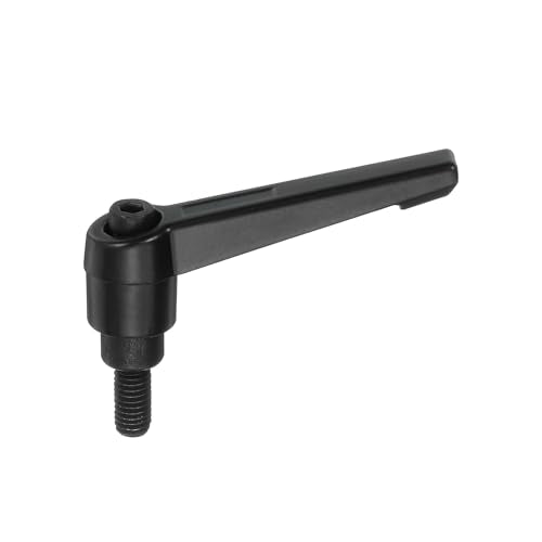 uxcell M6 x 12mm Adjustable Knobs Handle Male Thread Push Button Black - size: M6 x 12mm