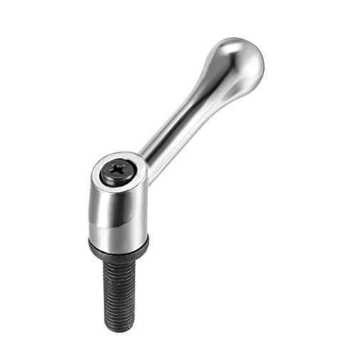 uxcell M12 x 40mm Handle Adjustable Clamping Lever Thread Push Button Ratchet Male Threaded Stud Knobs Locking Rotating Screw Handles Quick Release Bolt Silver Tone - size: M12 x 40mm