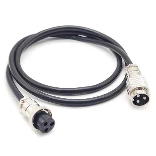 3.28 ft GX20 3 Pin Male to Female Cable, GX20 3Pins Female to Male Head Aviation Cordset Electrical Connector Panel Mount Circular Metal Adapter Cordset for Ships 7A 250V 15AWG (1meter) - size: GX20 3Pin