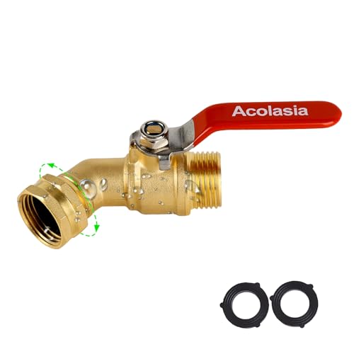 Brass Garden Hose Shut Off Valve with Full-Flow Design - Heavy Duty 3/4" GHT Connector, 304 Stainless Steel Handle - style: 360° 1 way hose splitter