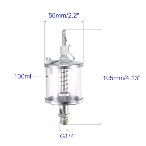 Needle Valve Gravity Drip Feed Oiler with Sight Glass automatic lubrication machine oil cup 100ml G1/4