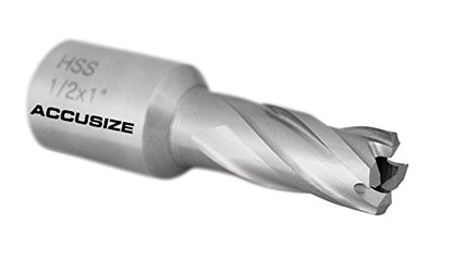 Accusize HSS Annular Cutter 1/2 x 1 in Cutting Depth, 3/4" Weldon Shank - size: Dia of Cut: 1/2 in., 3/4 in. Weldon Shank