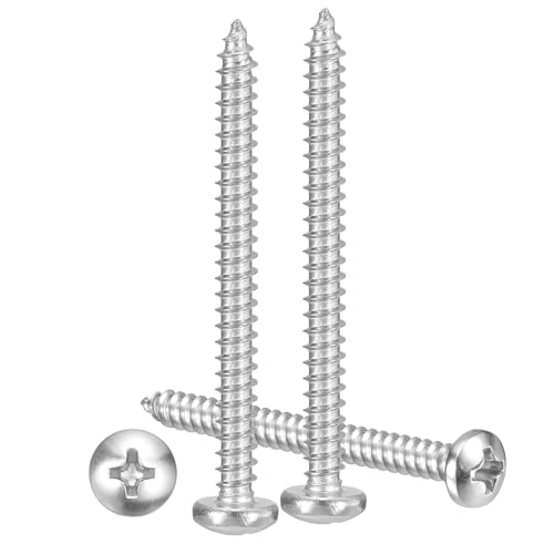 METALLIXITY Phillips Pan Head Self Tapping Screw #6x1-1/2 100Pcs - color: Silver Tone, size: #6x1-1/2"