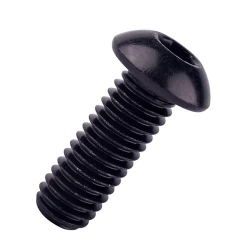 4-40 x 1/2" Button Head Socket Cap Bolts Screws (1/4" to 2" Available), 304 Stainless Steel 18-8, Black Exterior Finish, Allen Hex Drive, Fully Thread, 50Pcs - size: 4-40 x 1/2" (50 PCS)