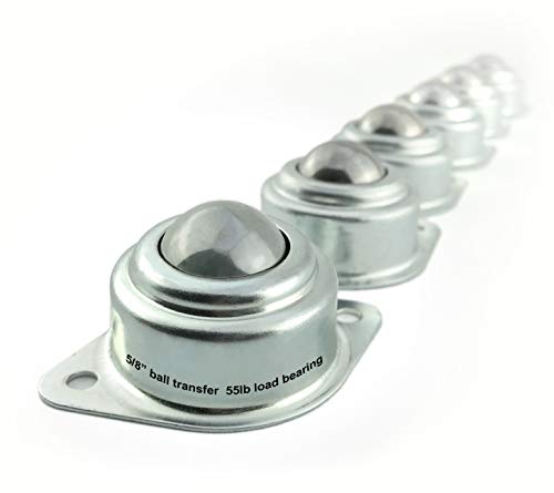 TruePower 5/8” Roller Ball Transfer Bearings, 55lb Load Capacity, Set of 6