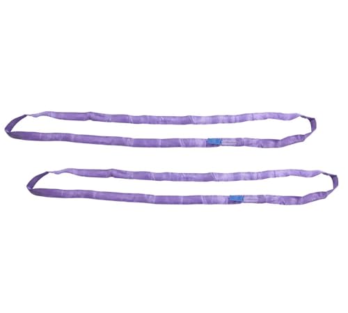 2 Pack 2 ft Purple Polyester Endless Round Sling 2600 LBS Vertical Capacity | 2100 LBS Choker | 5200 LBS Basket | Heavy Duty Endless Sling for Wrecker Recovery, Lifting & Towing - color: Purple - Vertical Capacity: 2,600 lbs., size: 2 Feet, style: 2 - Pac