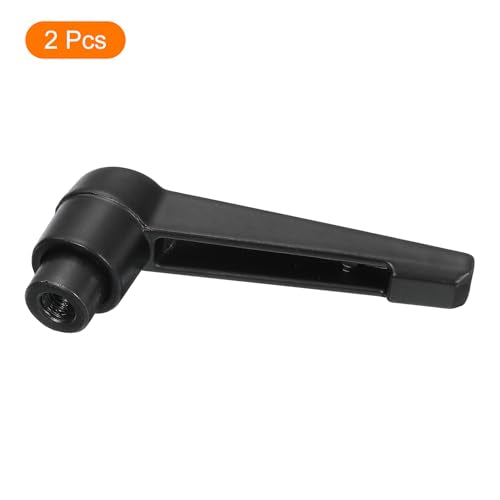 uxcell 2Pcs M5 Adjustable Knobs Handle Female Thread Push Button Ratchet Quick Release Locking Rotating Bolt for Lathe Machinery, Black - size: M5