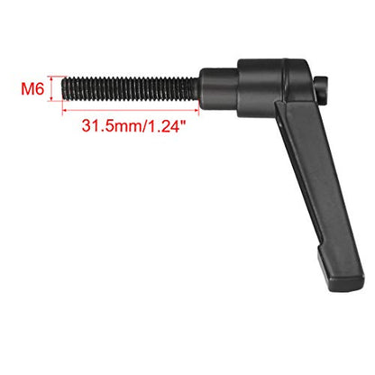 uxcell M6 x 31.5mm Handle Adjustable Clamping Lever Thread Push Button Ratchet Male Threaded Stud Knobs Locking Rotating Screw Handles Quick Release Bolt Black 4pcs - size: M6 x 31.5mm