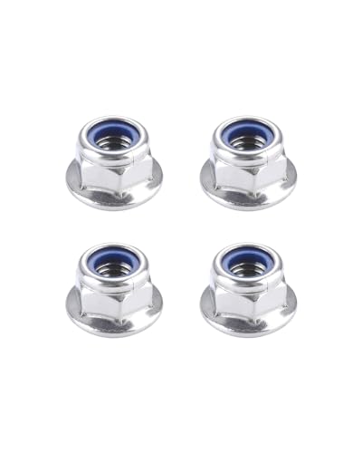 IMScrews M10 x 1.5 Flange Nuts, 304 Stainless Steel Hex Flange Lock Nuts DIN6926, Integrated Washer Base, Blue Nylon Locking Insert, Corrosion Resistant, Pack of 25 - size: M10-1.5