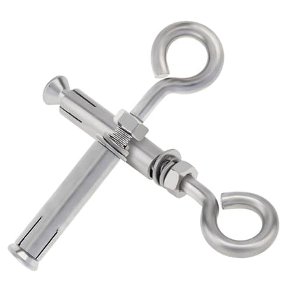 Concrete Eye Bolts 6Pcs, M10 Eyebolt Bolts Stainless Steel Concrete Anchor Eyebolt Screw Hooks, Heavy Duty Brick Anchors Eyebolts Expansion Screw Lifting Ring Bolt Fastener 3/8 for Concrete Wall - size: M10 3/8
