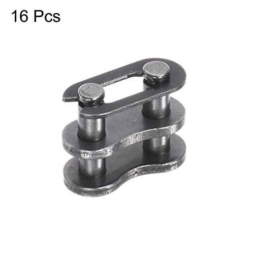 uxcell 16Pcs #25 Chain Master Connector Link Roller, 1/4" Pitch Carbon Steel, Standard Connecting Split Links for 04C Chain - size: #25