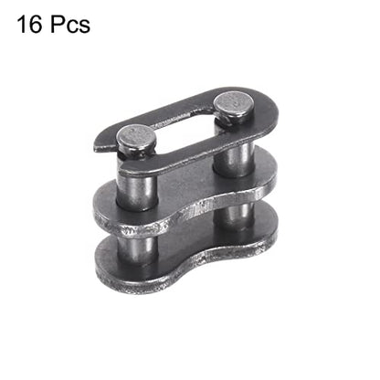 uxcell 16Pcs #25 Chain Master Connector Link Roller, 1/4" Pitch Carbon Steel, Standard Connecting Split Links for 04C Chain - size: #25