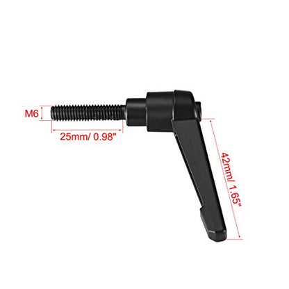 uxcell M6 x 25mm Handle Adjustable Clamping Lever Knobs Black 2pcs - color: Black, size: M6 x 25mm