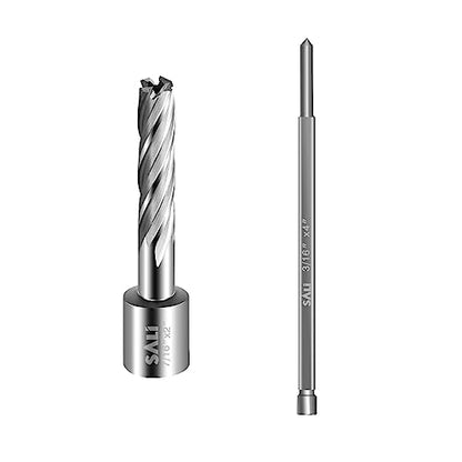 SALI Annular Cutter Diameter 7/16 Inch with Weldon Shank 3/4" (with 2 Flats) Cutting Depth 2" Mag Drill Bit for Magnetic Drill Press HSS Fully Ground Drill with One 3/16"*4" Pilot Pin - size: 7/16"*2"