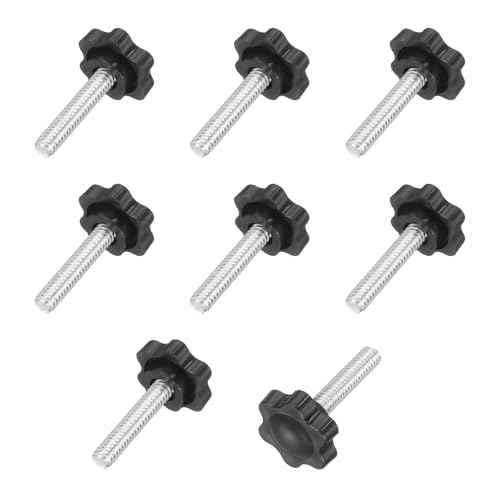 uxcell 10Pcs 1/4"-20 Star Knobs 1.2" Threaded Stud Male Clamping Knobs - size: 1/4"-20, 1.2"