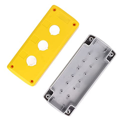 3 Holes 22mm Push Button Box,IP65 Waterproof Switch Control Station Box,Single Push Button Switch Control Enclosure Case for Power Equipments