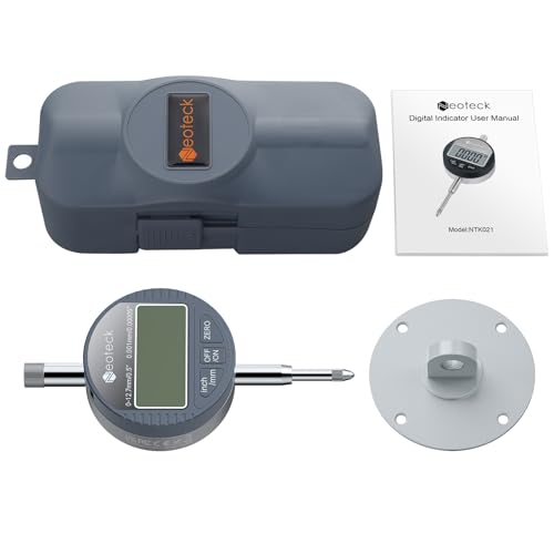 Neoteck 12.7mm/0.5" Digital Dial Indicator with 0.001mm/0.00005" Resolution - color: Silver Gray, size: 0-0.5''/0.00005''