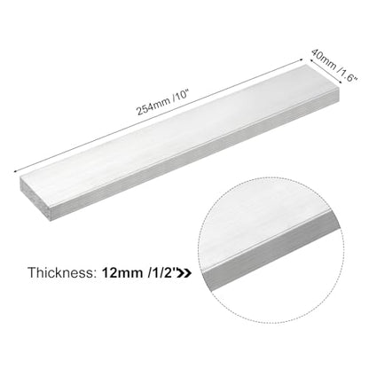 uxcell Square Aluminum Flat Bar, 1/2"x1.6"x10" 6061 Aluminum Plate - size: 12x40x254mm