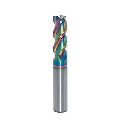 3/8" Carbide Square End Mill, 3 Flute, DLC Coating, 1 Pc - size: 3/8" (1 Pieces)