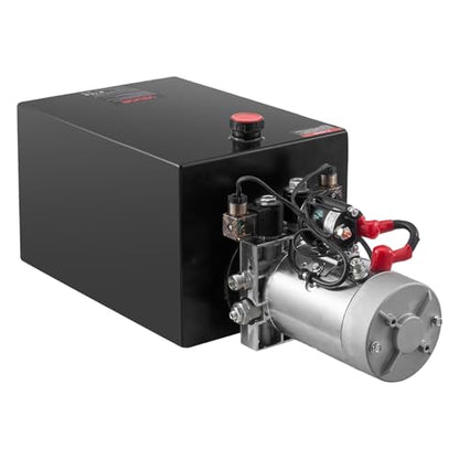 Mophorn 20 Quart Hydraulic Power Unit Double Acting Hydraulic Dump Trailer Pump (12V DC Double Action Powering Unit, SAE #6 Ports, 3200 PSI, 20 Quart Steel Reservoir)