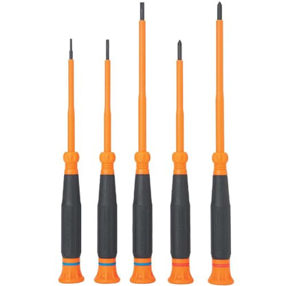 Klein Tools 85615INS Mini Precision Screwdriver Set, 1000V Rated Insulated Screwdrivers with (2) Phillips and (3) Slotted Tips, 5-Piece - style: 5-Piece Kit