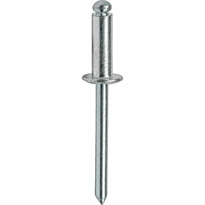 Fastenere Pop Rivets 1/8" x 5/16" (100 pcs) Aluminum Body Steel Mandrel, Heavy Duty, Open End, Low Carbon, Dome Head Blind Rivets, Corrosion Resistant & High Shear Strength, 4-5 Gap .251" - .312" - size: 1/8" x 5/16" (4-5) (100 Pack)