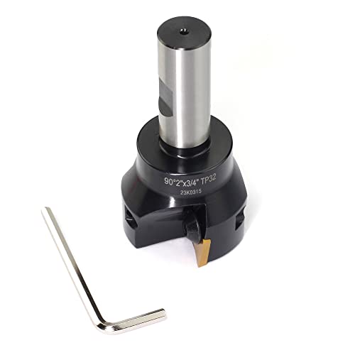 OSCARBIDE Indexable End Mill TP32,3/4" Shank,2" Cutting Diameter,3 Flutes