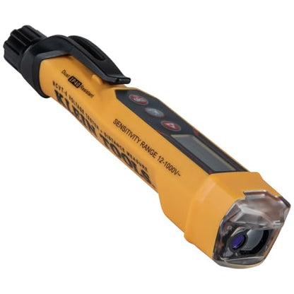 Klein Tools NCVT-6 Non-Contact Volt Tester, 12 - 1000V AC Pen with Integrated Laser Distance Measure, LED and Audible Alarms, Pocket Clip - style: with Laser Distance Meter