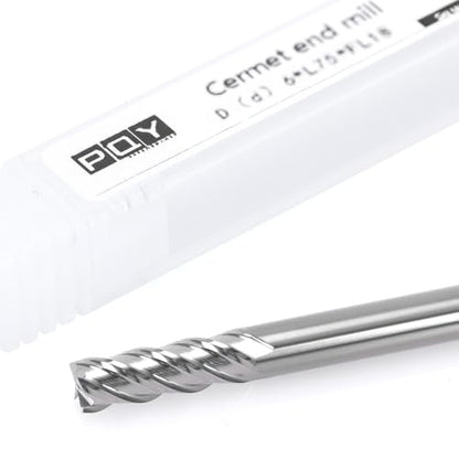 1/4" Ceramic Square End Mill 4 Flute Milling Bits Set for Steel 5pcs - size: 1/4 inch