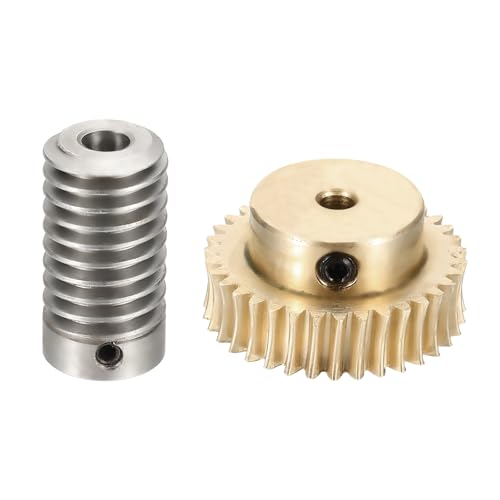 uxcell Worm Gear Set 35T 1:35 Reduction Rate1045 Steel Rod 6mm Bore - size: Gear-4mm, Rod-6mm Bore, style: 0.8M-35T
