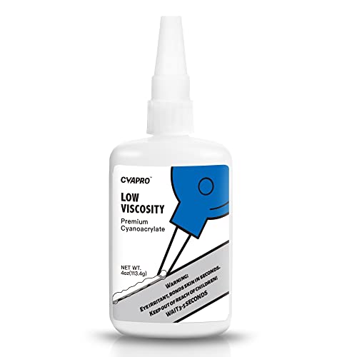 Professional Grade CA Super Glue, Fast Curing Adhesive 4 oz, Low Viscosity, Thin Cyanoacrylate Adhesive for Woodworking, Hobby, Plastic, Ceramic & Metal ,transparent, 4 ounce - color: Clear - 4 ounce