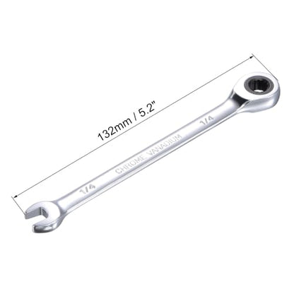 uxcell 1/4 Inch Ratcheting Combination Wrench SAE 72 Teeth 12 Point - size: 1/4"