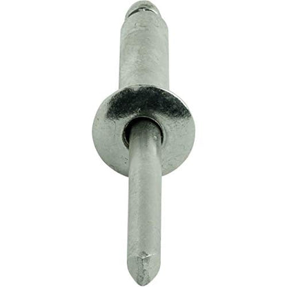 Fastenere Pop Rivets - 3/16" x 1" (25pcs) Heavy Duty, Open-End, Stainless Steel, Dome-Head Blind Rivets, Corrosion-Resistant, High Tensile & Shear Strength, 6-16 Gap 0.876"-1.00" - size: 3/16" x 1" (6-16) (25 Pack)