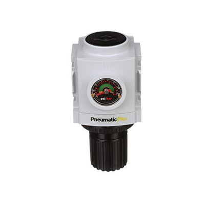 PneumaticPlus PPR3-N02BG High Flow Air Pressure Regulator, 1/4" NPT - size: 1/4" NPT (High Flow)