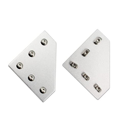 8PCS Corner Bracket Plate Outside Joining Plate for 3030 Series Aluminum Profile 3D Printer Frame (L-Silver-3030) - style: L-Silver-3030