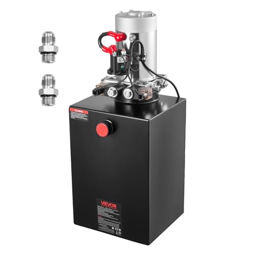 Mophorn 20 Quart Hydraulic Power Unit Double Acting Hydraulic Dump Trailer Pump (12V DC Double Action Powering Unit, SAE #6 Ports, 3200 PSI, 20 Quart Steel Reservoir)