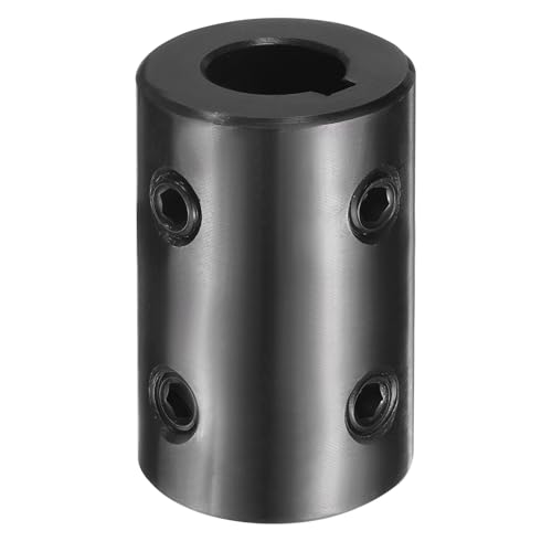 uxcell Shaft Coupling, 5/8" Bore 1-1/4" OD 2" Length Black Oxide Plated ASTM1045 Steel Rigid Coupling for 3D Printers Motor Wheel(4 Set Screws) - size: 5/8" Bore 1-1/4" OD 2" Length