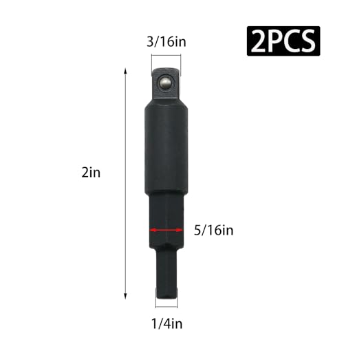 2 Pieces Hex Key Adapters, HVAC Service Tools, Black
