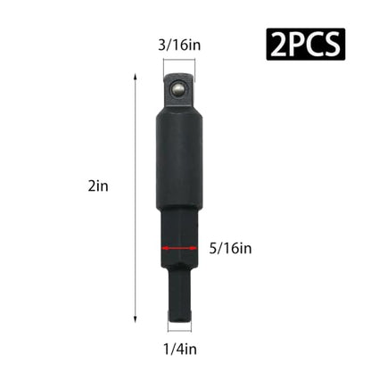 2 Pieces Hex Key Adapters, HVAC Service Tools, Black