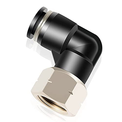 TAILONZ PNEUMATIC Female Elbow 5/32 Inch Tube OD x 1/8 Inch NPT Thread 90 Push to Connect Fittings PLF-5/32-N1 (Pack of 10) - size: 5/32'' OD 1/8''FNPT