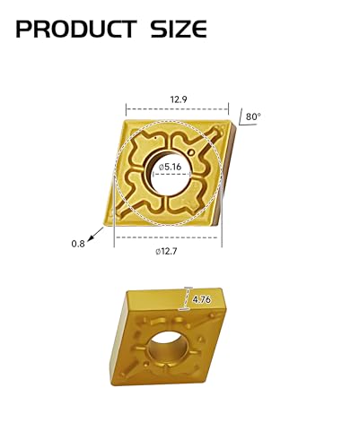 10Pcs Carbide Turning Inserts CNMG432 CNMG120408-TM - size: CNMG432 CNMG120408-TM 10pcs